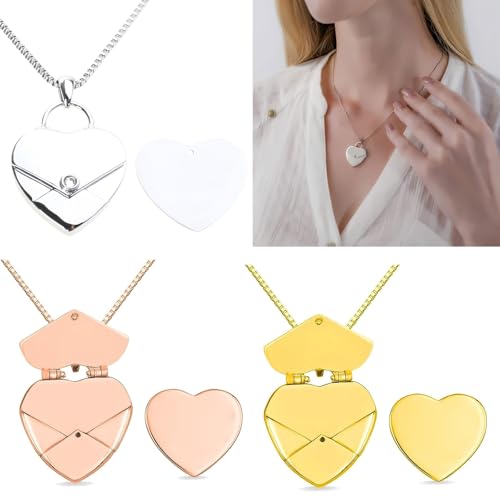 SELVFZ Phrase Liebesbrief Halskette Lockerhälfte Halsketten Geheime Meldung Herz Medaillon Halskette Herzschmuck Für Freundinnen SELVFZ Phrase Liebesbrief Halskette Lockerhälfte Halsketten Geheime Meldung Herz Medaillon Halskette Herzschmuck Für Freundinnen von SELVFZ