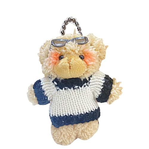 SELVFZ Plüschbärenform Schlüsselanhänger Anhängerbeutel Anhänger Süßer Rucksack Anhänger Plüschpuppen Schlüsselanhänger Plüschmaterial Für Schlüsselbeutel von SELVFZ