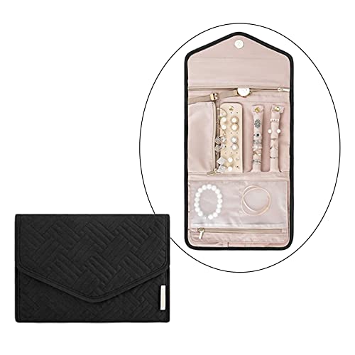 SELVFZ Reiseschmuck Rollklappkoffer Für Schmuck Verpackung Halskette Armbänder Ohrringe Watch Aufbewahrungsbeutel Juwelier Behälter Für Frauen von SELVFZ