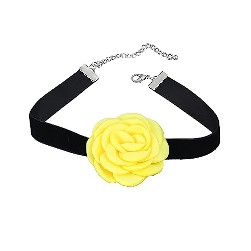 SELVFZ Retro Handgefertigte Big Flowers Halskette Eleganter Kragen Übertriebenes Stoffgewebe Heckerte Elegante Schlüsselbeinkette SELVFZ Retro Handgefertigte Big Flowers Halskette Eleganter Kragen Übertriebenes Stoffgewebe Heckerte Elegante Schlüsselbeinkette von SELVFZ