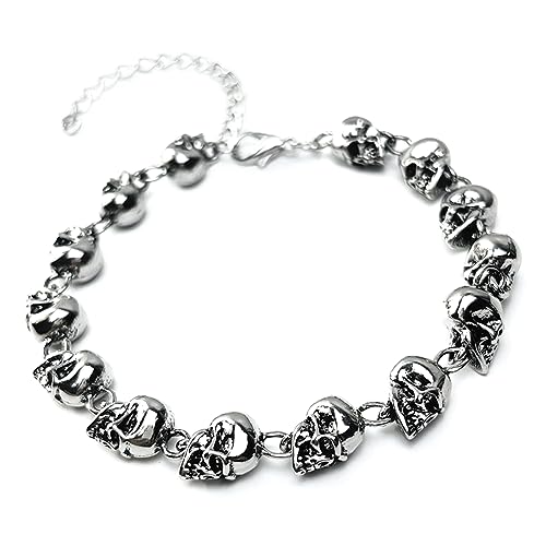 SELVFZ Retro Punkschädel Armbänder Männer Geschenke Armband Gothic Skull Head Schmuck Armbänder Legierungsmaterial Schädel Perlen Armreifen Schädel Armband Perlen Perlen SELVFZ Retro Punkschädel Armbänder Männer Geschenke Armband Gothic Skull Head Schmuck Armbänder Legierungsmaterial Schädel Perlen Armreifen Schädel Armband Perlen Perlen von SELVFZ