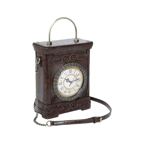 SELVFZ Retro Uhr Geformte Crossbody Umhängetasche Neuheit Geldbörsen Für Frauen Aus Damenhandtaschen Mit Abnehmbarer Kettengeschenk Umhängetasche von SELVFZ