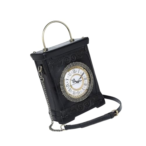 SELVFZ Retro Uhr Geformte Crossbody Umhängetasche Neuheit Geldbörsen Für Frauen Aus Damenhandtaschen Mit Abnehmbarer Kettengeschenk Umhängetasche von SELVFZ