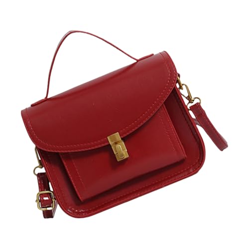 SELVFZ Retro Umhängetasche Weiche Leder Crossbody Geldbörse Für Frauen Einfache Handheld Kleine Quadratische Taschen Mit Verstellbarem Riemen PU Lederhandtasche von SELVFZ