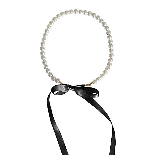 SELVFZ Ribbon Bowknot Choker Imitation Perlen Halskette Fashion Woman Schmuck Ideal Für Hochzeitsfeiern Und Alltägliche Abnutzung SELVFZ Ribbon Bowknot Choker Imitation Perlen Halskette Fashion Woman Schmuck Ideal Für Hochzeitsfeiern Und Alltägliche Abnutzung von SELVFZ