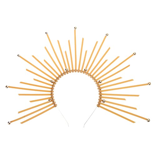 SELVFZ Runde Fünftzaubere Sternkopfschnalle Haarband Lustig Übertriebene Goldene Kronen Halloween Hexenkleid Haarzubehör von SELVFZ