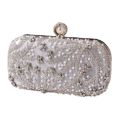 SELVFZ Schimmernde Strasssteine Dekorierte Crossbody Bag Perlen Leichtes Design Geräumiges Interieur Für Abendessen Feierlichkeiten Strauchsteine Party Geldbörse von SELVFZ