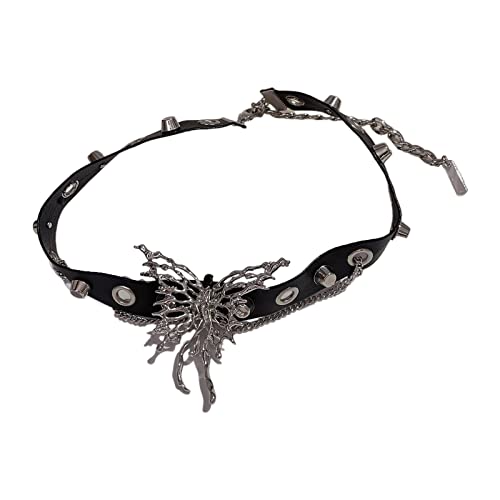 SELVFZ Schwarzer Leder Punk Halshocker Verstellbarer Schmetterling Halskette Halskette Kühle Kragen Halskette Rock Statement Schmuck Schmuck SELVFZ Schwarzer Leder Punk Halshocker Verstellbarer Schmetterling Halskette Halskette Kühle Kragen Halskette Rock Statement Schmuck Schmuck von SELVFZ
