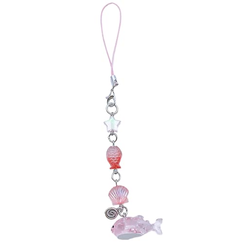 Shell Perlen Telefonkette Harz Acrylfisch Anhänger Keychain Telefon Charme Keyring Telefon Lanyard Handgemachte Souvenirs Geschenk Telefonkette von SELVFZ