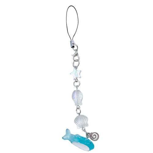 SELVFZ Shell Perlen Telefonkette Harz Acrylfisch Anhänger Keychain Telefon Charme Keyring Telefon Lanyard Handgemachte Souvenirs Geschenk Telefonkette von SELVFZ