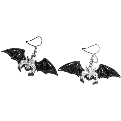 SELVFZ Skull Key Fledermaus Langes Ohr Drop Ohrringe Halloween Kostümzubehör Hip Hop Ohr Piercing Schmuck Für Frauen Männer Bat Crosed Ohrhook Fledermaus Ohrringe von SELVFZ