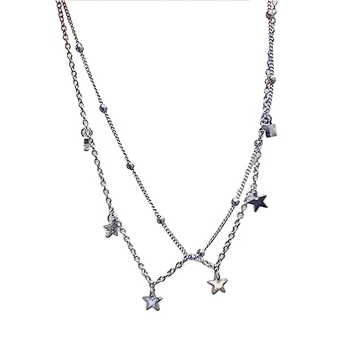 SELVFZ Star Perlen Link Halskette Stylish Accessoire Double Laye Elegant Neckschmuck Star Halskette Für Modische Weibchen SELVFZ Star Perlen Link Halskette Stylish Accessoire Double Laye Elegant Neckschmuck Star Halskette Für Modische Weibchen von SELVFZ