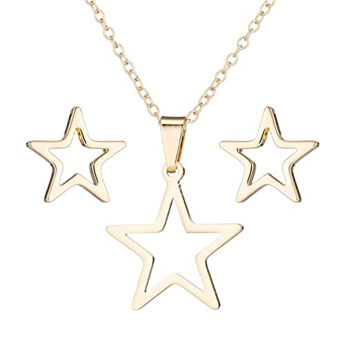 SELVFZ Star Studs Ohrringe Halskette Weibliche Ohrstifte Choker Frauen Schmuck Set Party Schmucklegierung Geschenk Für Frauen Mädchen Mädchen SELVFZ Star Studs Ohrringe Halskette Weibliche Ohrstifte Choker Frauen Schmuck Set Party Schmucklegierung Geschenk Für Frauen Mädchen Mädchen von SELVFZ