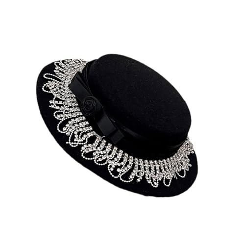 Steampunks Lolitas Small Hat Hair Clip Mit Zarten Quasten Und Strassstiche Bowknot Heart Decoration Für Event von SELVFZ