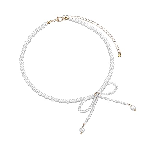 SELVFZ Stilvolle Perlen Halskette Mit Schmetterlingsbögen Charm Temperament Temperament Temperament Kette Eleganter Neckketten Modeschmuck SELVFZ Stilvolle Perlen Halskette Mit Schmetterlingsbögen Charm Temperament Temperament Temperament Kette Eleganter Neckketten Modeschmuck von SELVFZ