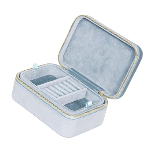 Stilvolle Schmuckkoffer Doppelschicht Reiseringe Box Weiche Samt Organisatoren Elegante Schmuckschatulle Für Frauenzubehör Für Frauen von SELVFZ