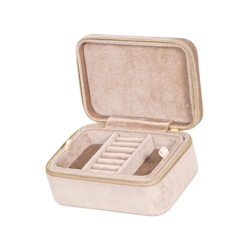 Stilvolle Schmuckkoffer Doppelschicht Reiseringe Box Weiche Samt Organisatoren Elegante Schmuckschatulle Für Frauenzubehör Für Frauen von SELVFZ