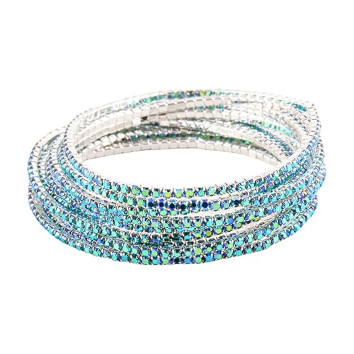 SELVFZ Stilvolle Strasssteine ​​Handchain Mit Mehrschichtiger Elastisches Armband Bunte Edelsteine ​​Armbänder Für Partys Und Feierlichkeiten von SELVFZ