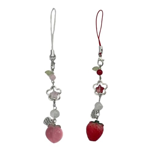 Strawberry/Pfirsich Anhänger Telefon Für Charme Hänge Seil Süße Telefonketten Gurtbeutel Dekoration Lanyard Schlüsselbund Zubehör Telefon Anhänger Gurt Lanyard Für Schlüsselzarme Charme Kette von SELVFZ