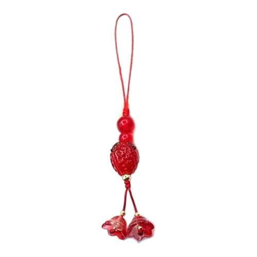 SELVFZ Strawberry Tassels Telefon Lanyard Frauen Farbige Glaze Telefon Shell Anhänger Zubehör Paket Dekoration Schlüsselbund Obst Strawberry Tassels Telefon Lanyard von SELVFZ