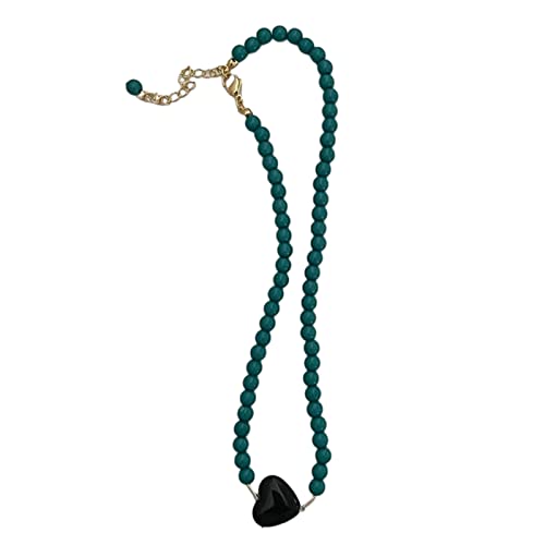 SELVFZ Stylish Perle Heart Statement Halskette Mode Perlen Anhänger Halskette Perlen Schlossketten Halskette Kupfermaterial SELVFZ Stylish Perle Heart Statement Halskette Mode Perlen Anhänger Halskette Perlen Schlossketten Halskette Kupfermaterial von SELVFZ