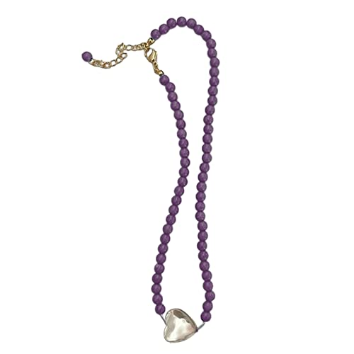 SELVFZ Stylish Perle Heart Statement Halskette Mode Perlen Anhänger Halskette Perlen Schlossketten Halskette Kupfermaterial SELVFZ Stylish Perle Heart Statement Halskette Mode Perlen Anhänger Halskette Perlen Schlossketten Halskette Kupfermaterial von SELVFZ