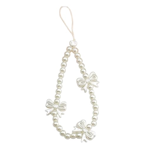 Stylish Telefon Charme Gurt Perlen Perlen Telefonkette Bowknot Telefon Schmuck Nettheit Telefonzubehör Für Frauen Und Mädchen Telefon Charme Gurt von SELVFZ
