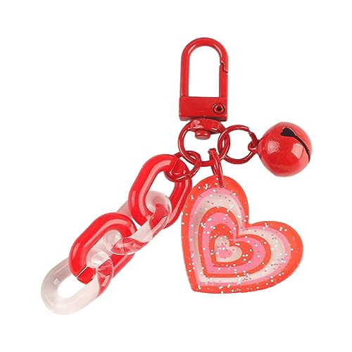 SELVFZ Süßer Acrylheizenschlüsselring Mit Mode Plastikkette Keyring Kopfhörer Kopfhörer Charm Bag Anhänger Acrylherz Anhänger Keychain Mit von SELVFZ