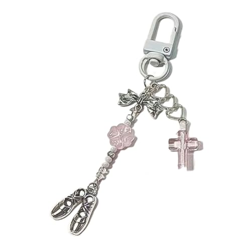 SELVFZ Süßer Bowknot Schlüsselbund Anhänger Vier Blattkumme Telefonzauber Für Bag Key Telefone Ohrhörer Rucksack Handtasche Ornament von SELVFZ