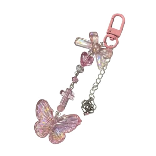 SELVFZ Süßer Bowknot Schlüsselbund Anhänger Vier Blattkumme Telefonzauber Für Bag Key Telefone Ohrhörer Rucksack Handtasche Ornament von SELVFZ