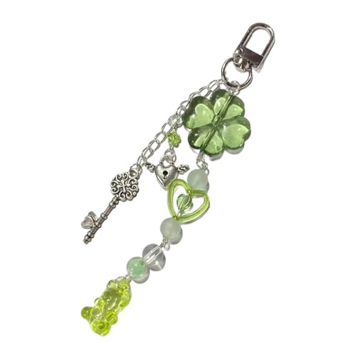 SELVFZ Süßer Bowknot Schlüsselbund Anhänger Vier Blattkumme Telefonzauber Für Bag Key Telefone Ohrhörer Rucksack Handtasche Ornament von SELVFZ