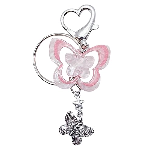 SELVFZ Süßer Cooler Schmetterling Anhänger Keychain Fashion Schlüsselringbeutel Charme Autosschlüsselhalter Für Geldbeutel Handtasche Tasche Dekoration von SELVFZ
