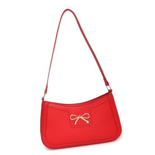 SELVFZ Trendige PU Lederhandtasche Mit Bögen Designs Umhängetasche Zum Verbesserung Ihrer Outfits Für Daten Und Einkaufsböden Bögen Handtasche von SELVFZ