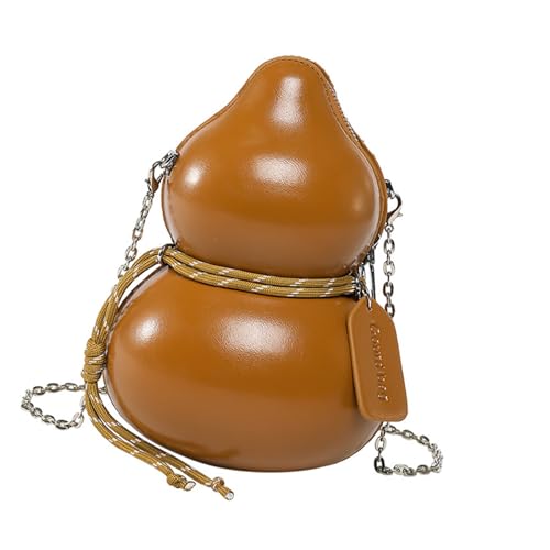 SELVFZ Trendy Kürbisform PU Crossbody Bag PU Lederumhängende Taschen Casual Satchel Geldbörse Mit Kette Für Mode Frauen Mode Accessoire von SELVFZ