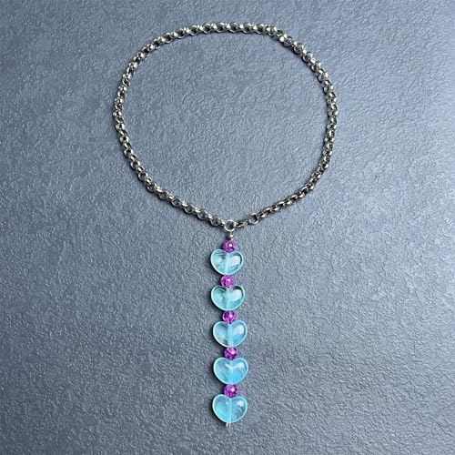 SELVFZ Übertriebene Herzperlen Anhänger Halskette Edelstahl O Chain Long Quasten Multicolor Wolkeneffekt Perlenketten Ketten SELVFZ Übertriebene Herzperlen Anhänger Halskette Edelstahl O Chain Long Quasten Multicolor Wolkeneffekt Perlenketten Ketten von SELVFZ