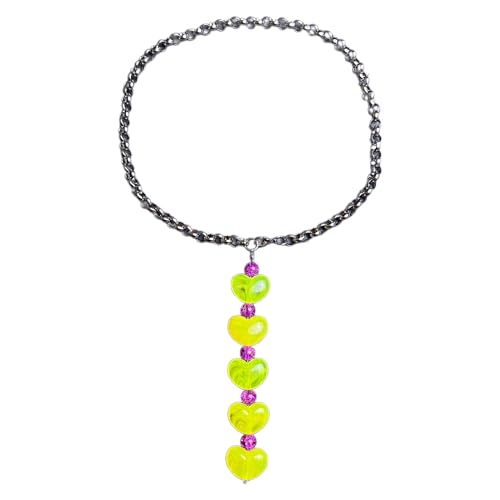 SELVFZ Übertriebene Herzperlen Anhänger Halskette Edelstahl O Chain Long Quasten Multicolor Wolkeneffekt Perlenketten Ketten SELVFZ Übertriebene Herzperlen Anhänger Halskette Edelstahl O Chain Long Quasten Multicolor Wolkeneffekt Perlenketten Ketten von SELVFZ