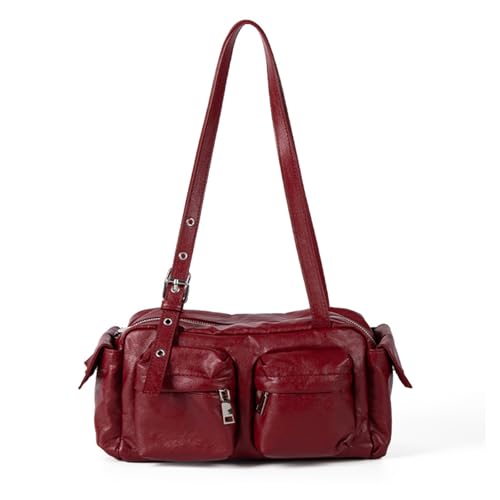 SELVFZ Umhängetasche Leder Handtaschen Abend Clutches Tasche PU Lederschlollen Geldtaschen Handtasche Trendy Unterarmtasche Für Frauen Mädchen Trendy Unterarm von SELVFZ