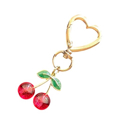 Unique Cherrys Love Lock Keychain Charm Elegant Designs Schlüsselhalter Accessoire Tragbar Für Modische Personen Stilvoller Schlüsselbund von SELVFZ
