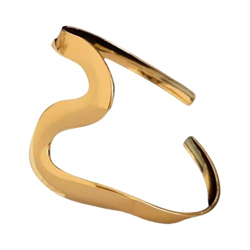 SELVFZ Unregelmäßige Armreifen Punk Weitmanschette Geometrische Armbänder Armmanschette Schmuck Metalltextur Geeignet Für Frauen Und Männer Anwesend von SELVFZ
