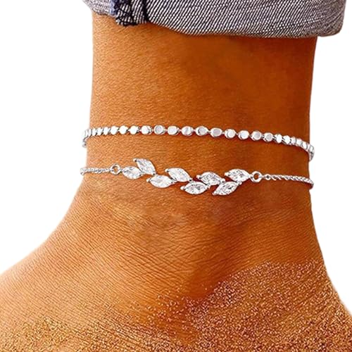 SELVFZ Verstellbare Geschichtete Fußkettchen wasserdichte Strandschmuck Knöchelkette Fußschmuck Bequeme Frauen Strandkleidung Accessoires Verstellbare Perlen Fachkett Frauenschmuck von SELVFZ