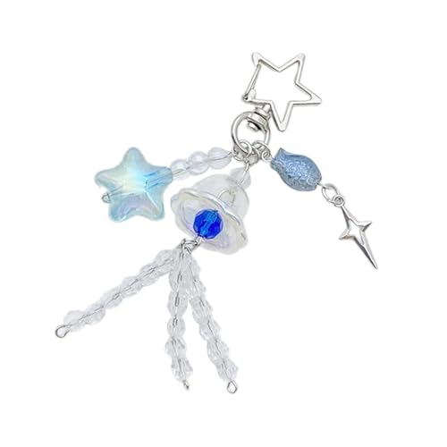 Vielseitige Jellyfish Star Fisch Perlen Keychain Legierung Legierung Schlüsselhaltertasche Anhänger Frauen Fashion Keyring von SELVFZ