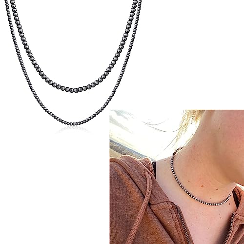 SELVFZ Vintage Grey Perle Perlen Schicht Halskette Western Faux Navajo Perle Perlen Halskette Statement Schmuck Schlüsselbein Kette SELVFZ Vintage Grey Perle Perlen Schicht Halskette Western Faux Navajo Perle Perlen Halskette Statement Schmuck Schlüsselbein Kette von SELVFZ