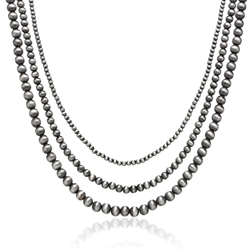 SELVFZ Vintage Grey Perle Perlen Schicht Halskette Western Faux Navajo Perle Perlen Halskette Statement Schmuck Schlüsselbein Kette SELVFZ Vintage Grey Perle Perlen Schicht Halskette Western Faux Navajo Perle Perlen Halskette Statement Schmuck Schlüsselbein Kette von SELVFZ