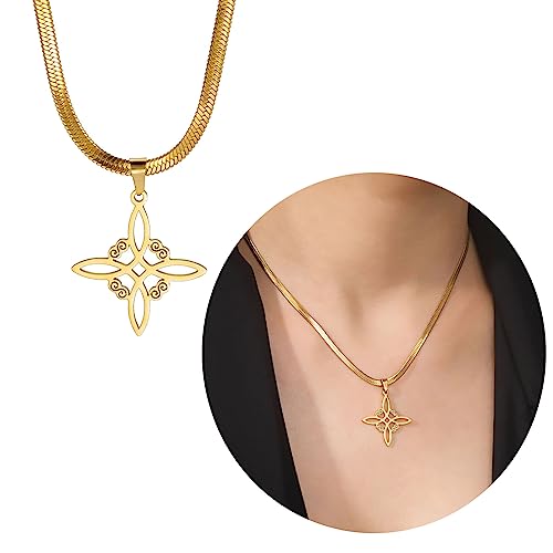 SELVFZ Vintage Hexen Knoten Halskette Für Frauen Edelstahl Triquetra Magische Ketten Amulettschmuck Geschenke SELVFZ Vintage Hexen Knoten Halskette Für Frauen Edelstahl Triquetra Magische Ketten Amulettschmuck Geschenke von SELVFZ