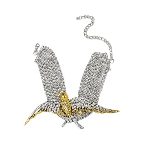 SELVFZ Vintage Inspirierte Mehrstufige Halskette Mit Übertriebenem Vogelschwalbenmuster Und Funkelnden Diamanten Stilvoller Nackenschmuck SELVFZ Vintage Inspirierte Mehrstufige Halskette Mit Übertriebenem Vogelschwalbenmuster Und Funkelnden Diamanten Stilvoller Nackenschmuck von SELVFZ