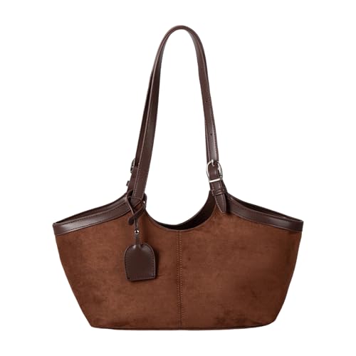 SELVFZ Vintage Inspirierte Umhängetasche Mit Mehreren Fächern Kratzfeste Ergonomische Achselholzasche Für Frauen Mädchen Modische Lässige Undbeuchte Tasche von SELVFZ