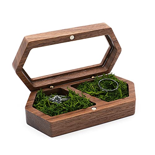 SELVFZ Vintage Ringbox Holzohrringhalterhalter Halbhalter Juwelier Display Reise Für Case Geschenk Für Frauen Mädchen Walnuss Holz Aufbewahrungsbox Reise Hülle Ohrringhalter Geschenk von SELVFZ