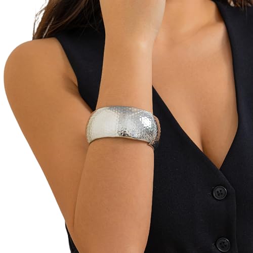 SELVFZ Vintage Steampunks Big Metalangles Mode Armband Grunge Stile Schmuck Metall Textur Für Frauen Und Mädchen Vorhanden von SELVFZ