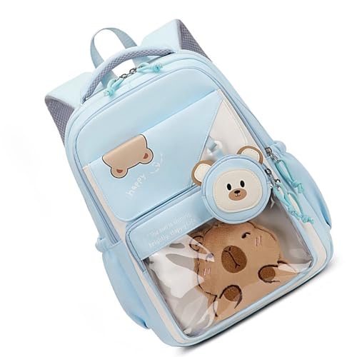 SELVFZ Wasserdichte Buchbeutel Mit Gepolsterter Designfunktion Spielerisches Bärenmuster Organisationstaschen Für Frauen Und Männer Leichter Rucksack von SELVFZ