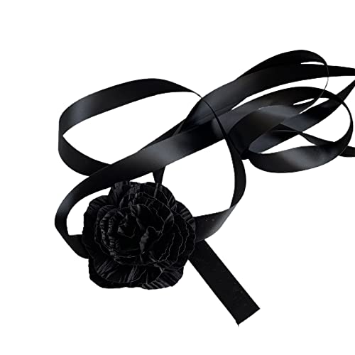 SELVFZ Weiche Blumen Krawatte Cravat Halsketten Stoff Blumen Halsketten Spitzenhäuer Hochzeit Schmuck Geschenk Für Frauen Braut Hochzeitsfeier von SELVFZ